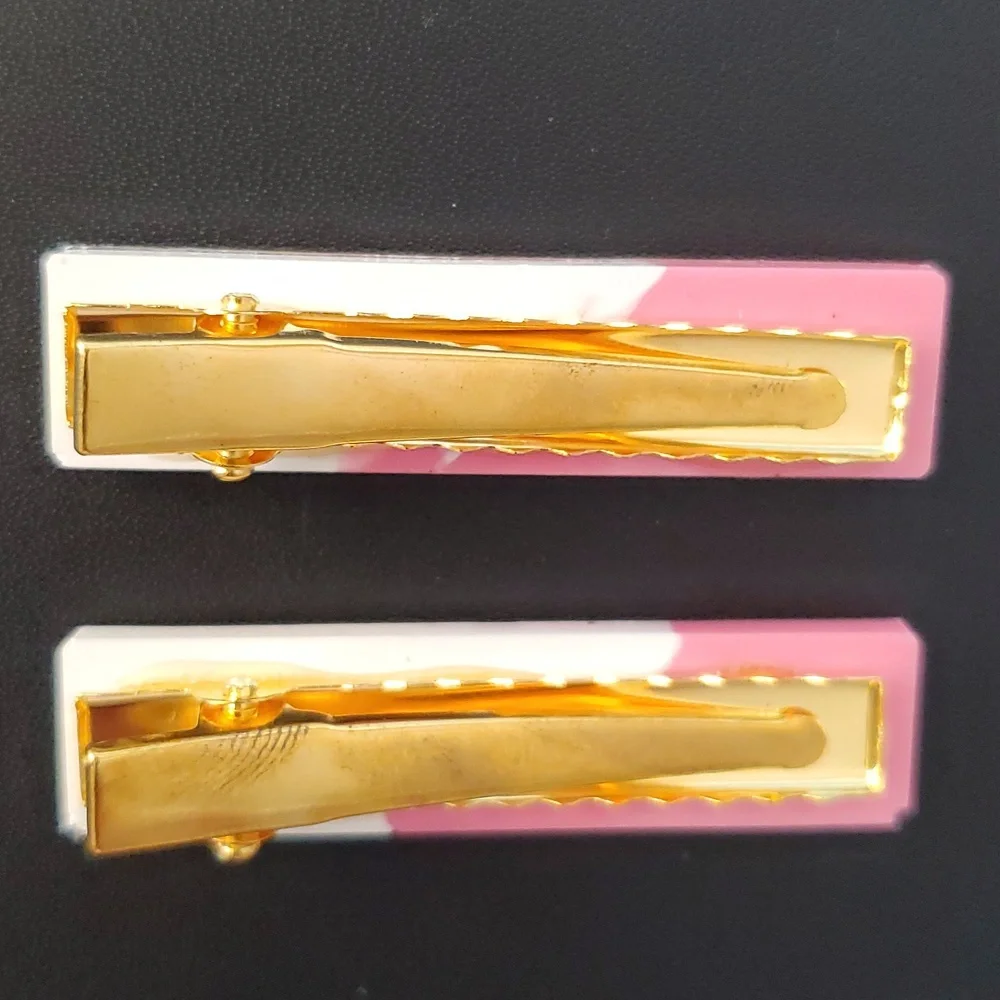 🎁5/$25🎁 Hand-made HandCrafted Glitter Vibes Resin Hair clip Barrettes New